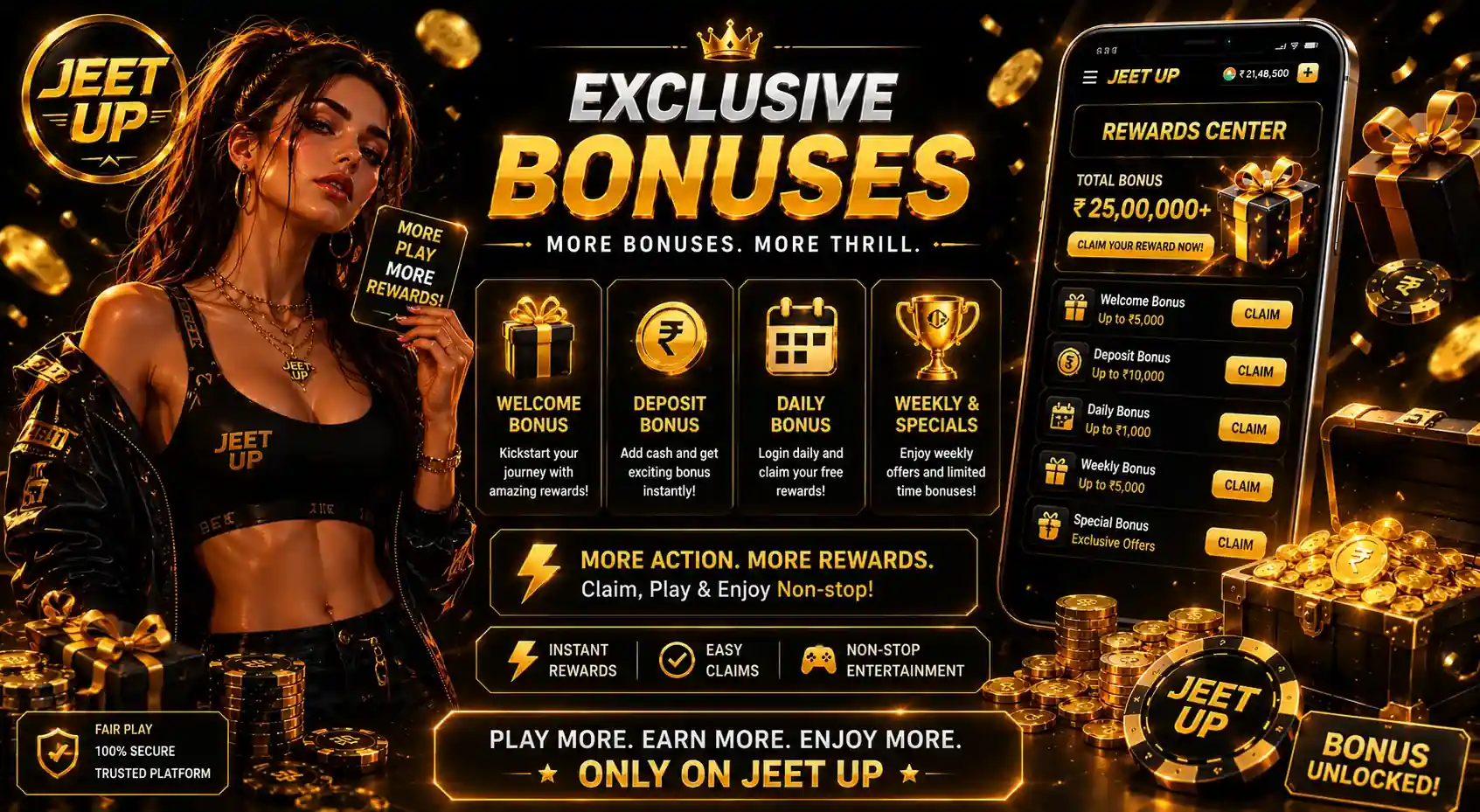 Exclusive Bonuses Jeet Up Unlock exclusive bonuses and rewards on Jeet Up gaming platform