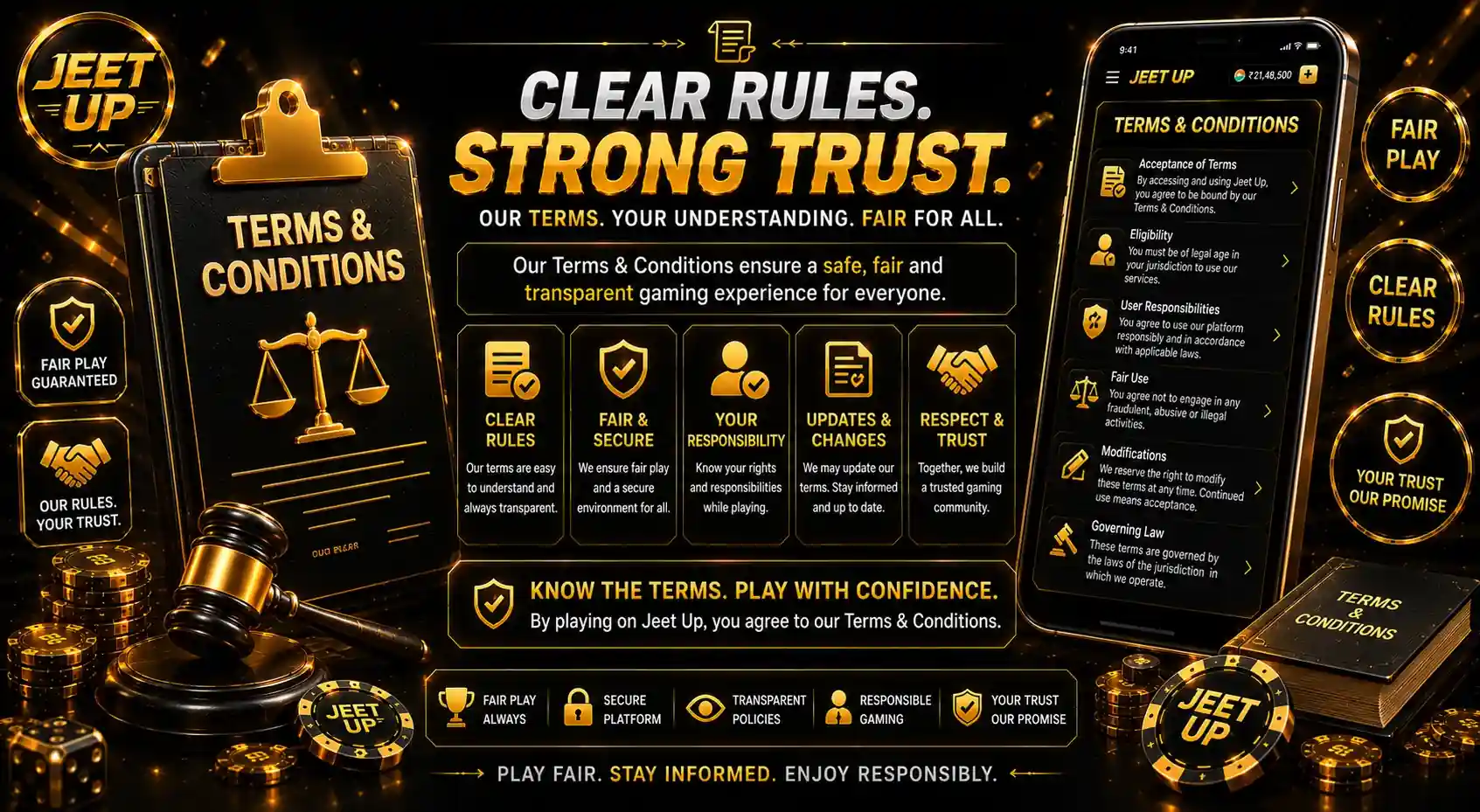 Terms and Conditions Fair play rules and terms for responsible gaming on Jeet Up